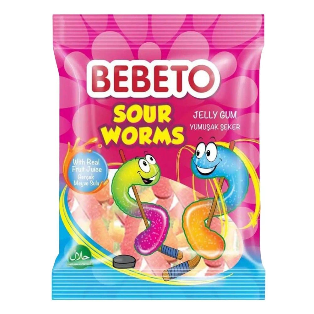 Bomboni Bebeto Sour worms 80 g - Akcija u trgovini Boso