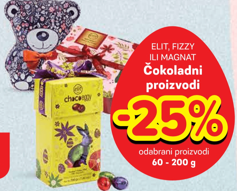 Elit, Fizzy ili Magnat Čokoladni proizvodi 60 - 200 g Elit, Fizzy, Magnat - Akcija u trgovini Plodine