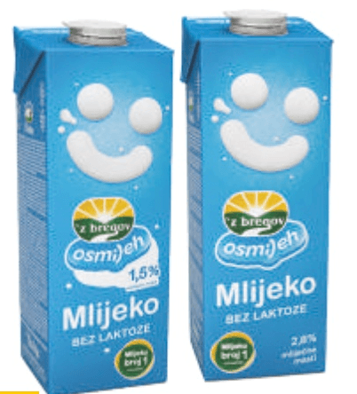 Osmijeh, 'z bregov Trajno mlijeko 1 L - Akcija u trgovini Tommy