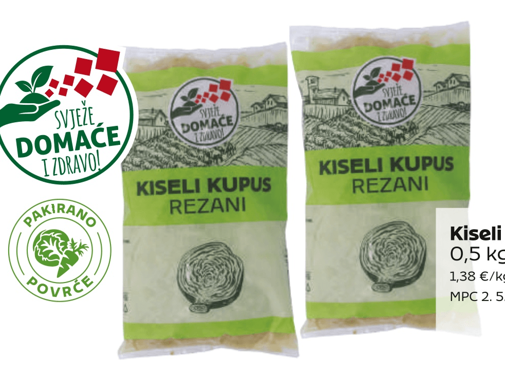 Kiseli kupus rezani 0,5 kg - Akcija u trgovini Tommy