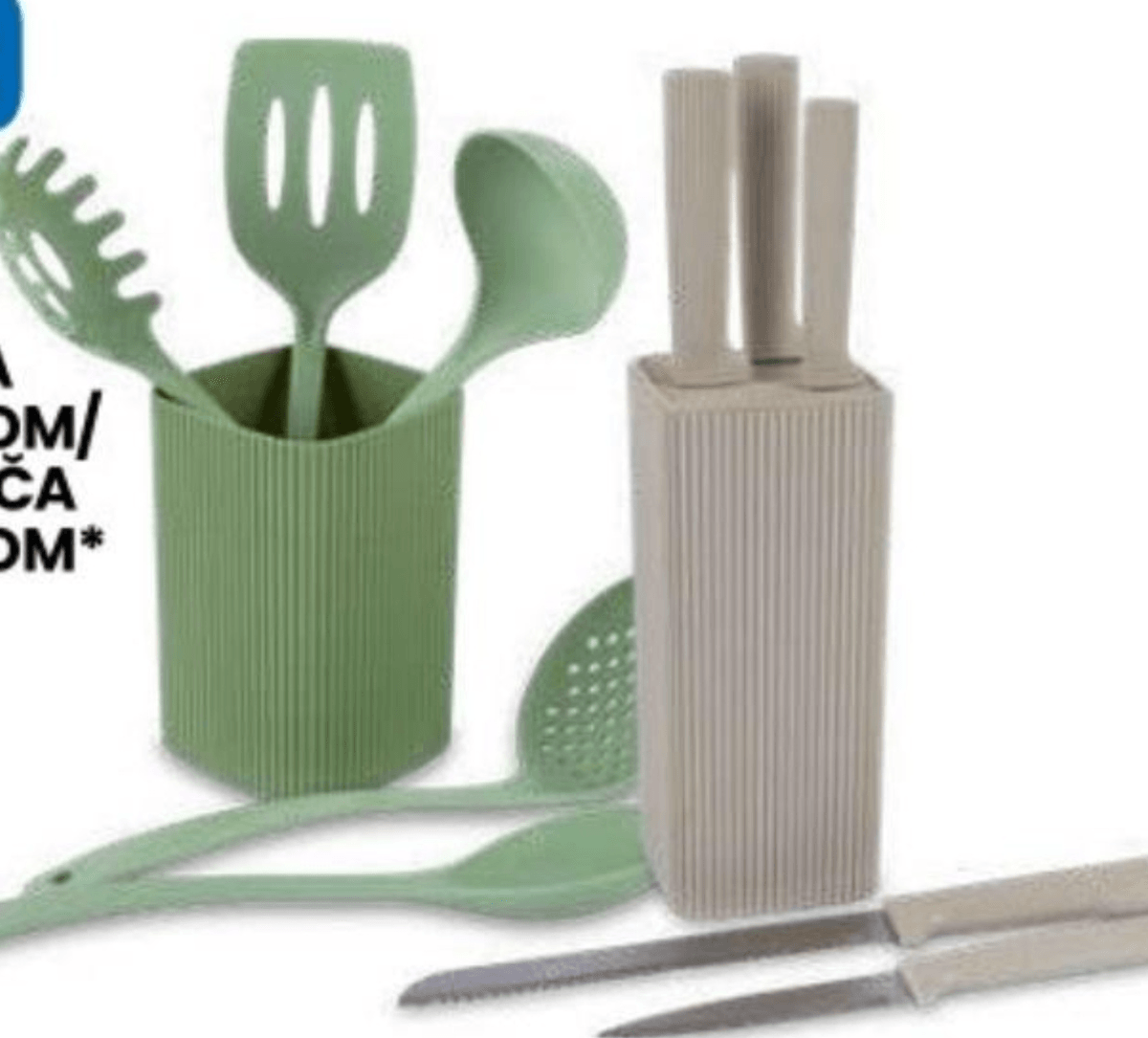 Set 5 noževa s posudom / Set 5 kutljača s posudom 5 kom Sistema Casa - Akcija u trgovini Eurospin