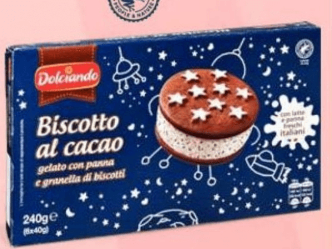 Sladoled u kakao biskvitu 6 KOM, 240 g Dolciando - Akcija u trgovini Eurospin