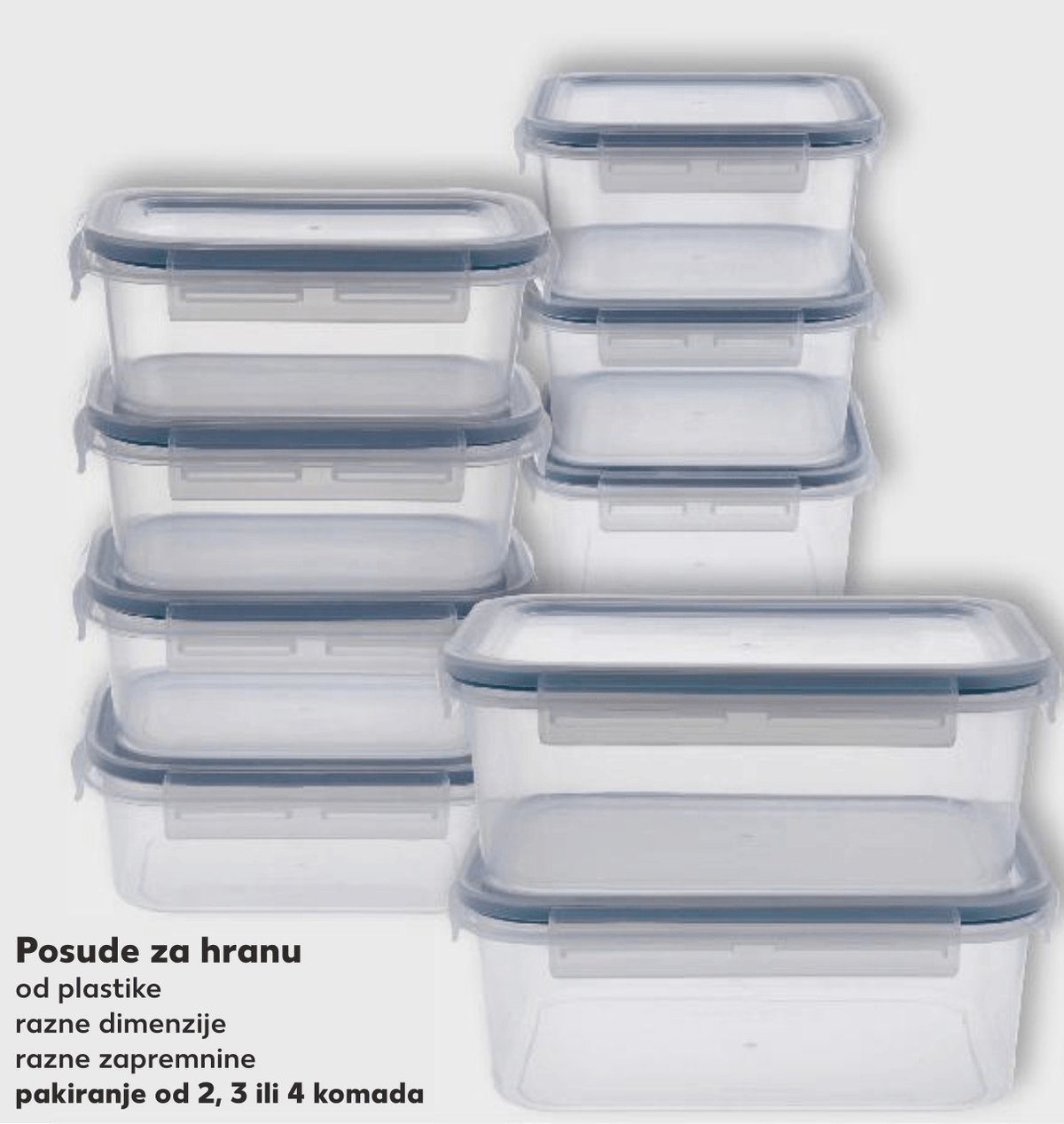 Posude za hranu pakiranje od 2, 3 ili 4 komada - Akcija u trgovini Kaufland