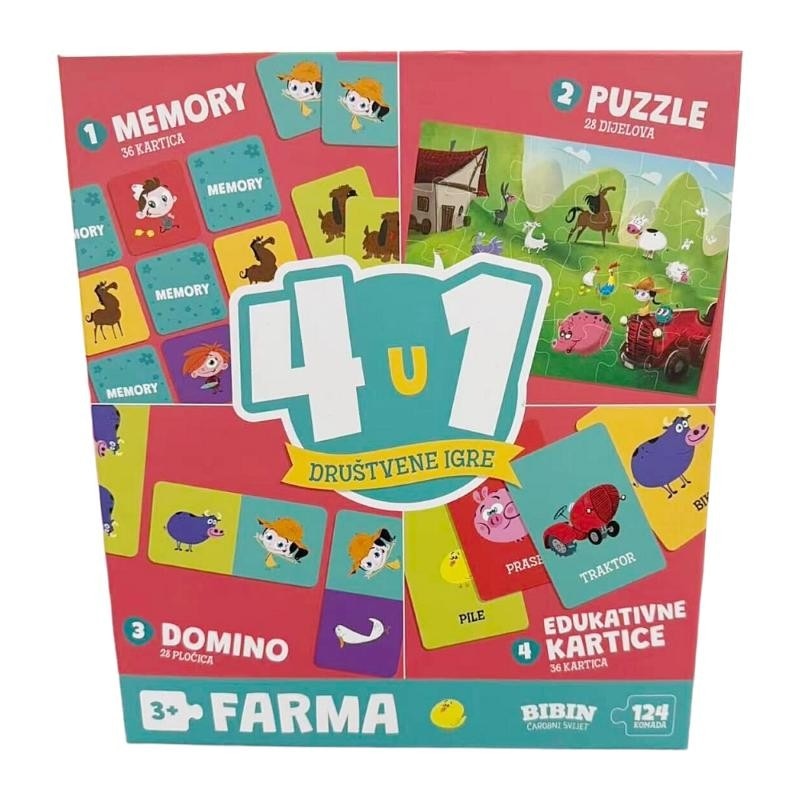 Društvene igre 4u1 Farma BIBIN Akcija u trgovini Kaufland