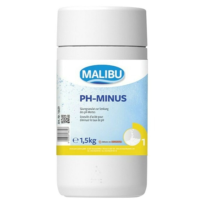 Granulat 'pH - Minus' 1.5 kg MALIBU - Akcija u trgovini Bauhaus