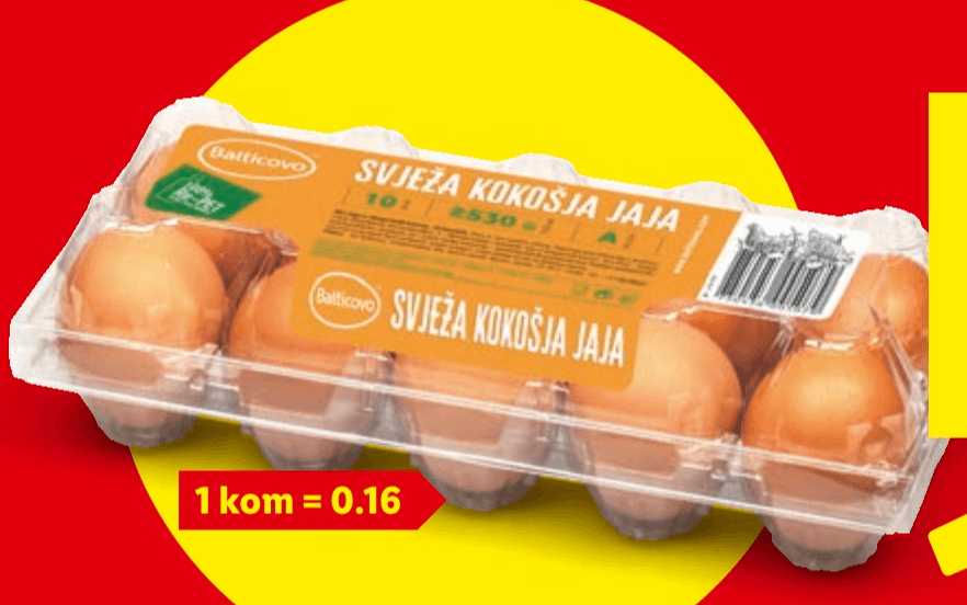Balticovo Svježa kokošja jaja 10 komada - Akcija u trgovini Lidl