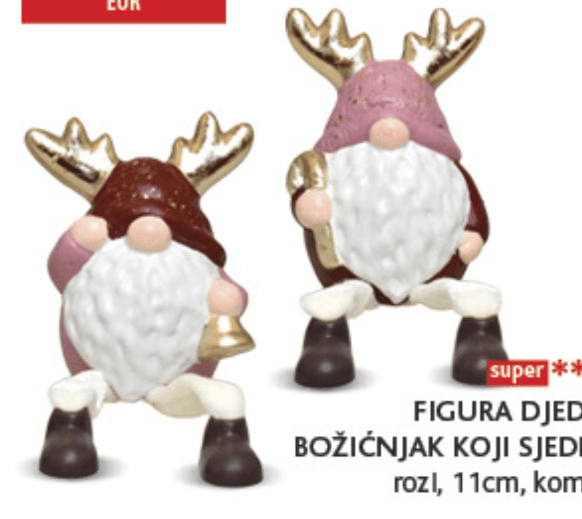 Figura Djed Božićnjak koji sjedi 11cm, kom - Akcija u trgovini Konzum