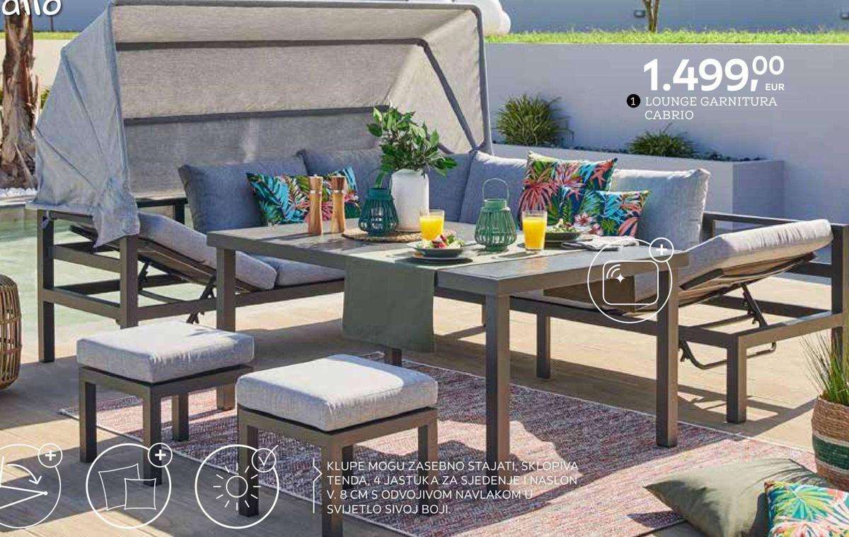 Lounge garnitura Cabrio amalio - Akcija u trgovini Lesnina