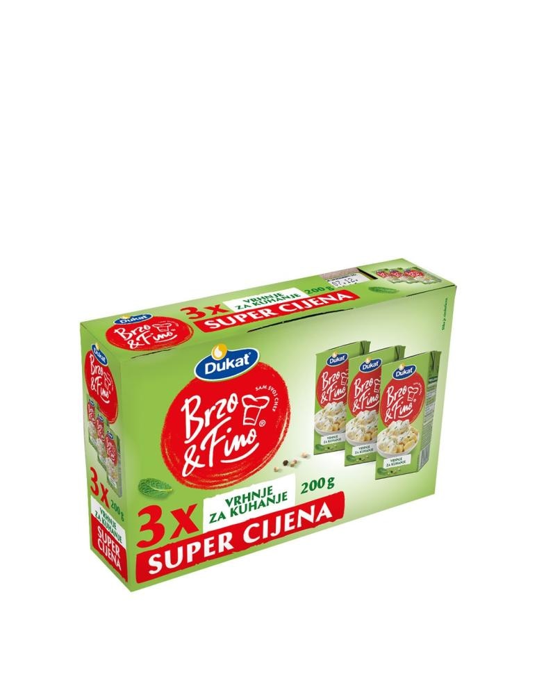 Vrhnje za kuhanje 3 x 200 g Land - Akcija u trgovini Eurospin