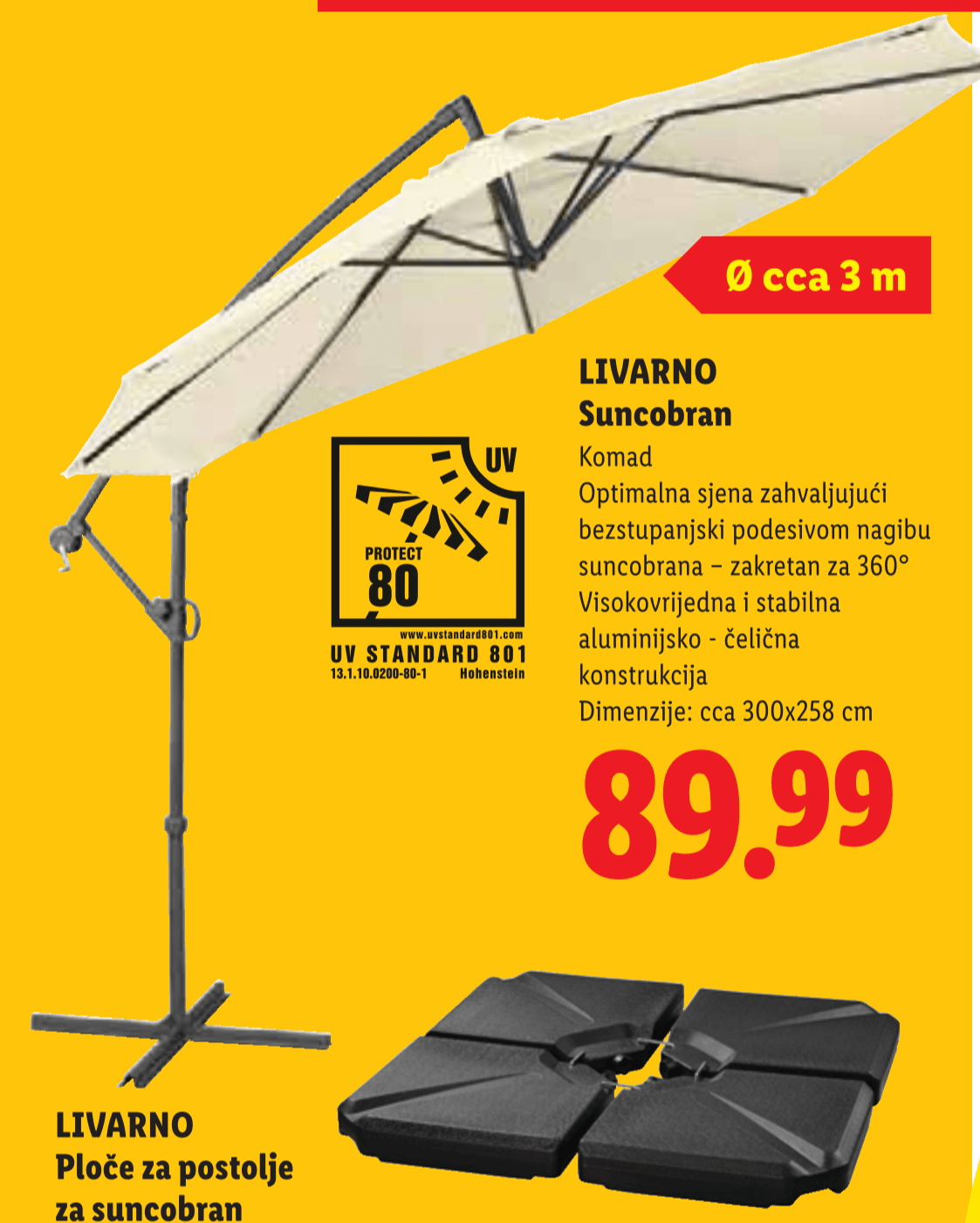 LIVARNO Suncobran - Akcija u trgovini Lidl