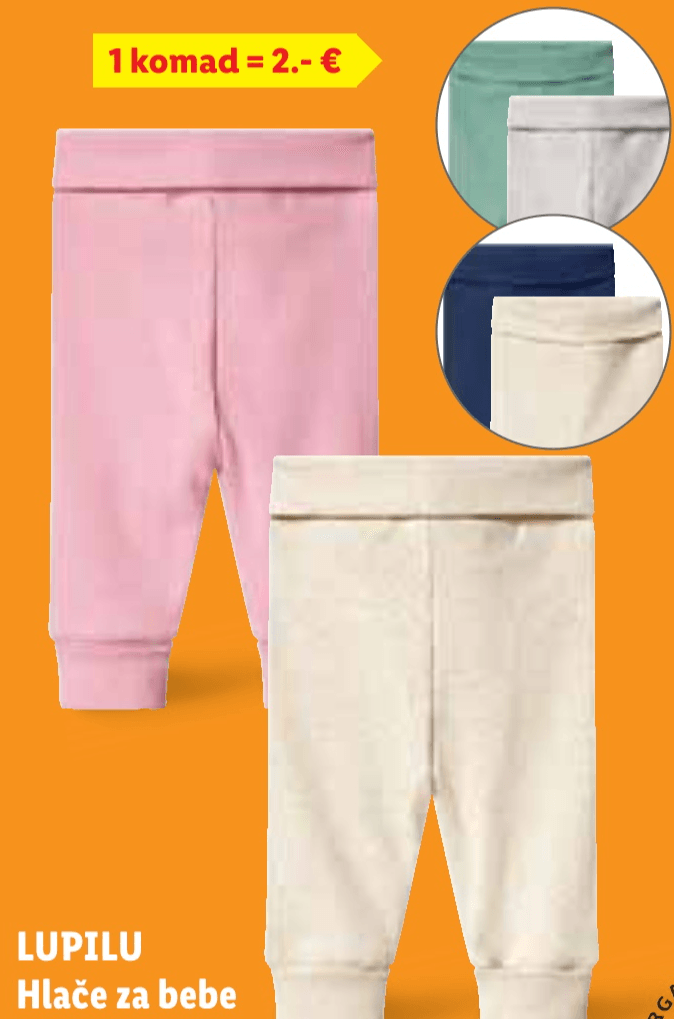 Lupilu Hlače za bebe 2 komada u setu - Akcija u trgovini Lidl