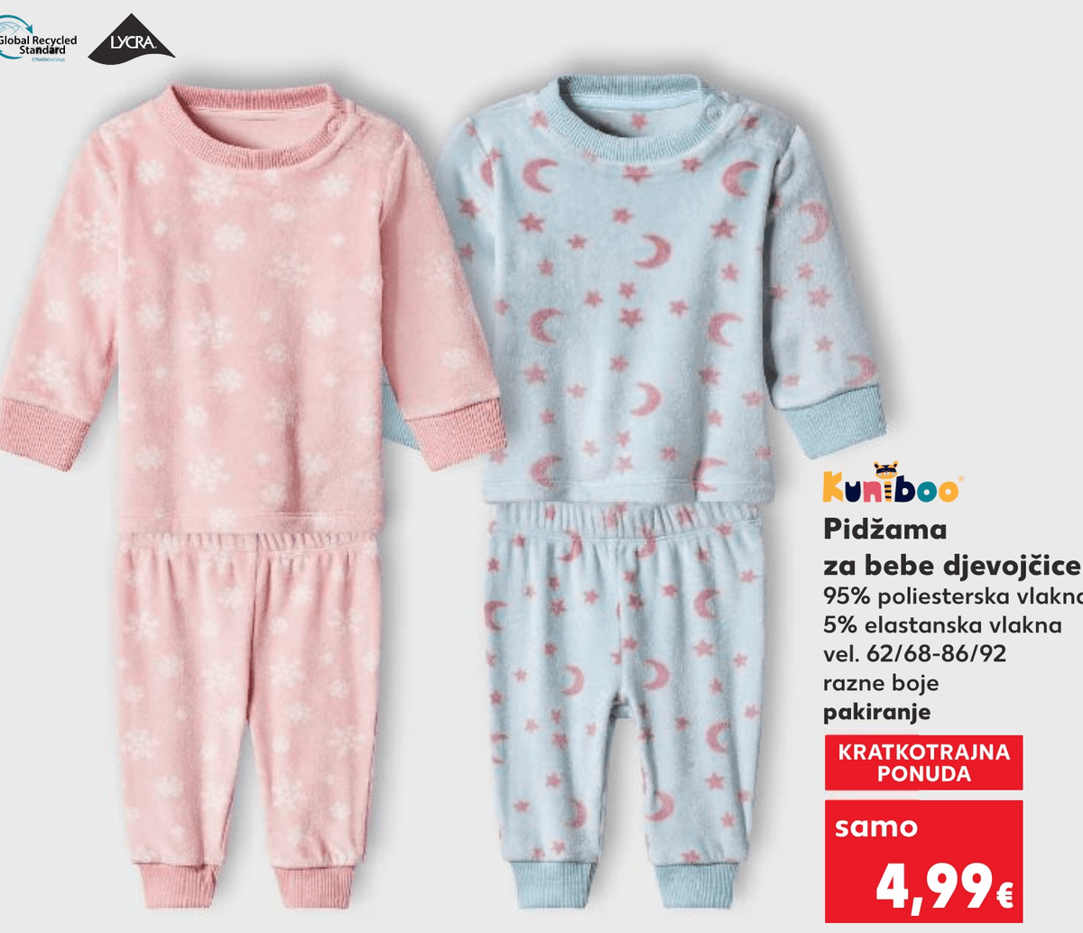 Kuniboo Pidžama za bebe djevojčice pakiranje - Akcija u trgovini Kaufland
