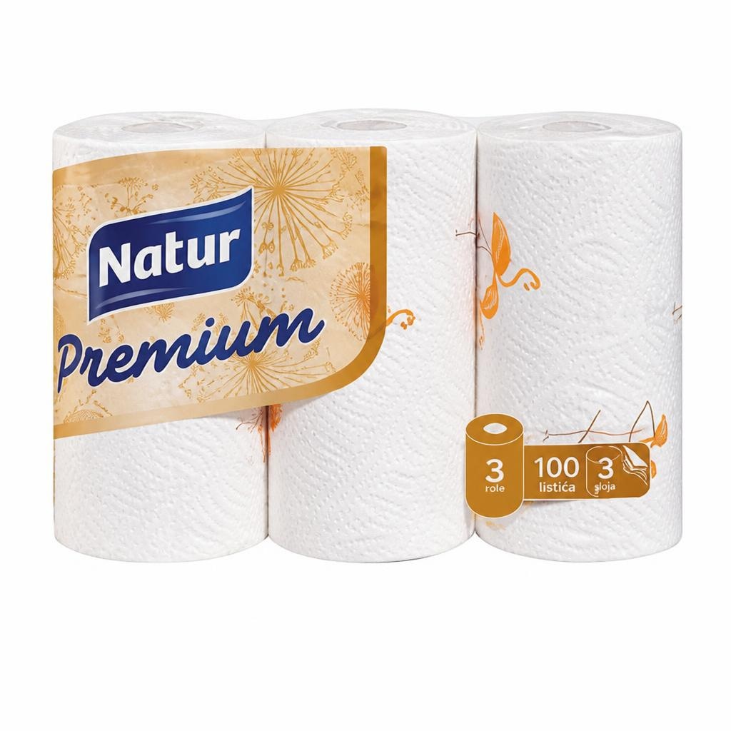 Natur Papirnati ručnik print 3 role Akcija u trgovini Konzum