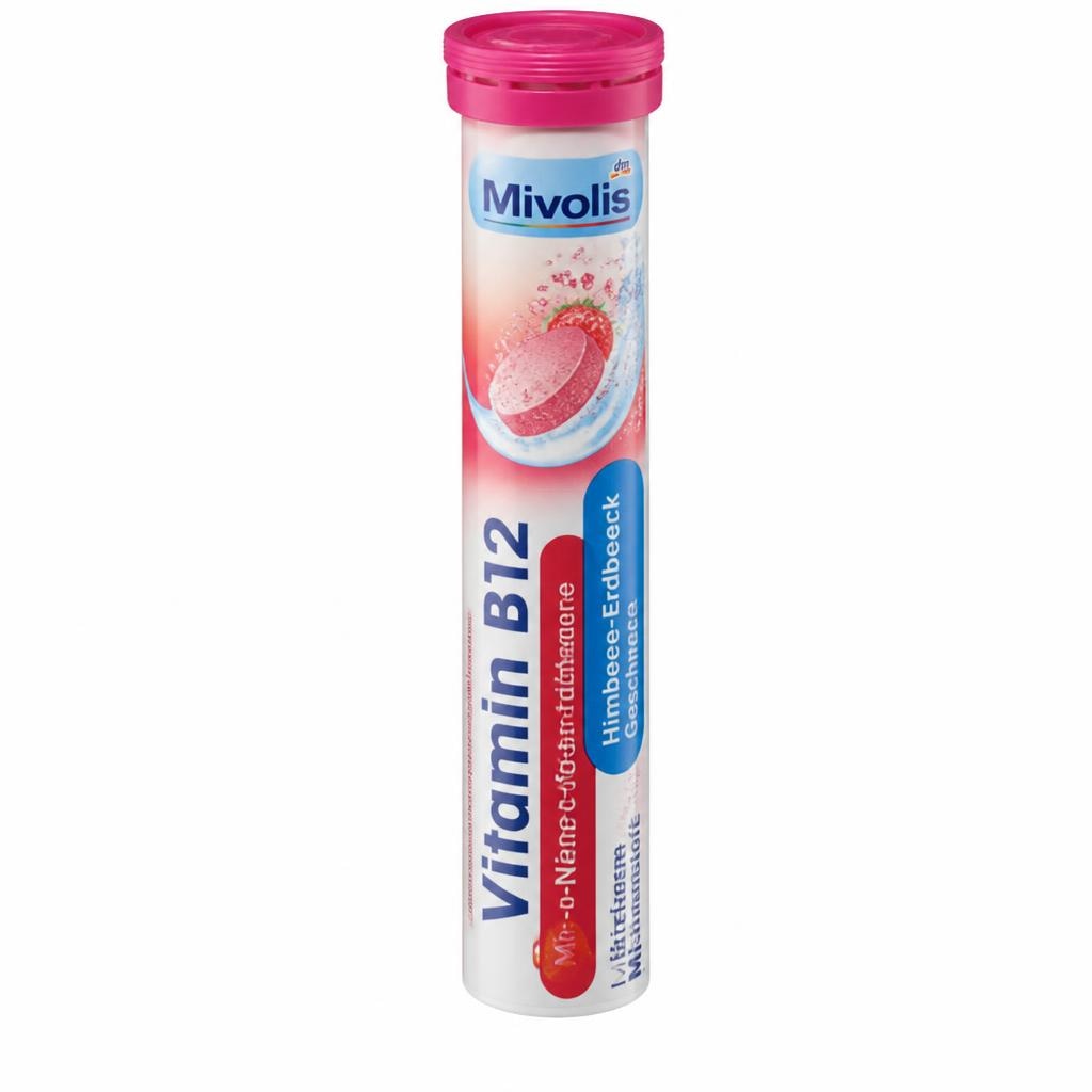 Mivolis šumeće tablete vitamin B12, okus maline i jagode 20 kom Akcija u trgovini Dm