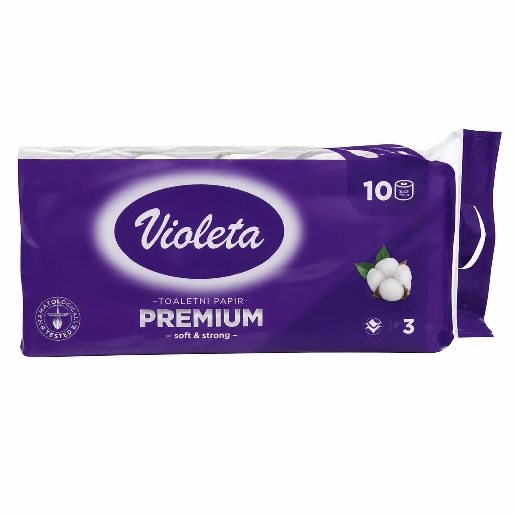 Violeta Premium toaletni papir 10/1, 3-slojni Akcija u trgovini Bipa
