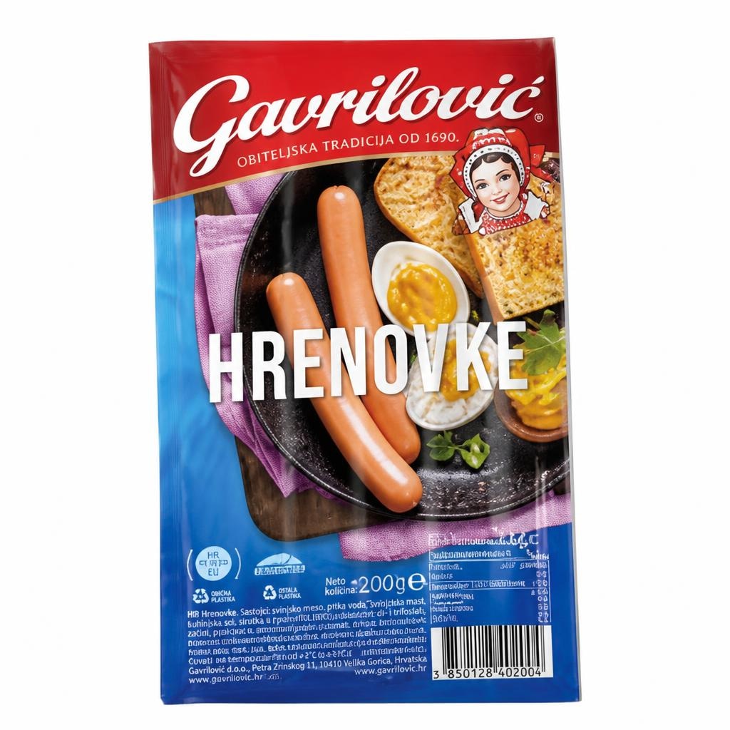 Hrenovke Gavrilović 200 g Akcija u trgovini Djelo