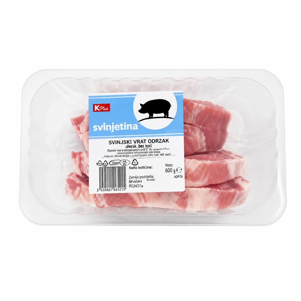 K Plus svinjski vrat s kosti odrezak 1 kg Akcija u trgovini Konzum