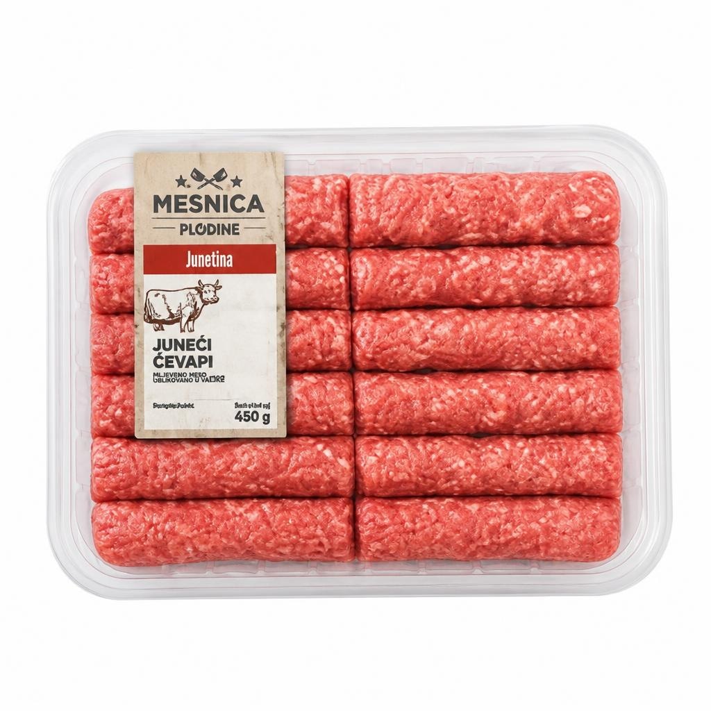 Svježi juneći ćevapi 450 g Mesnica Plodine Akcija u trgovini Plodine