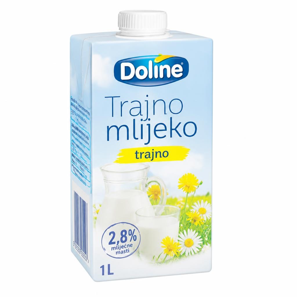 Doline Trajno mlijeko 1 L Akcija u trgovini Plodine