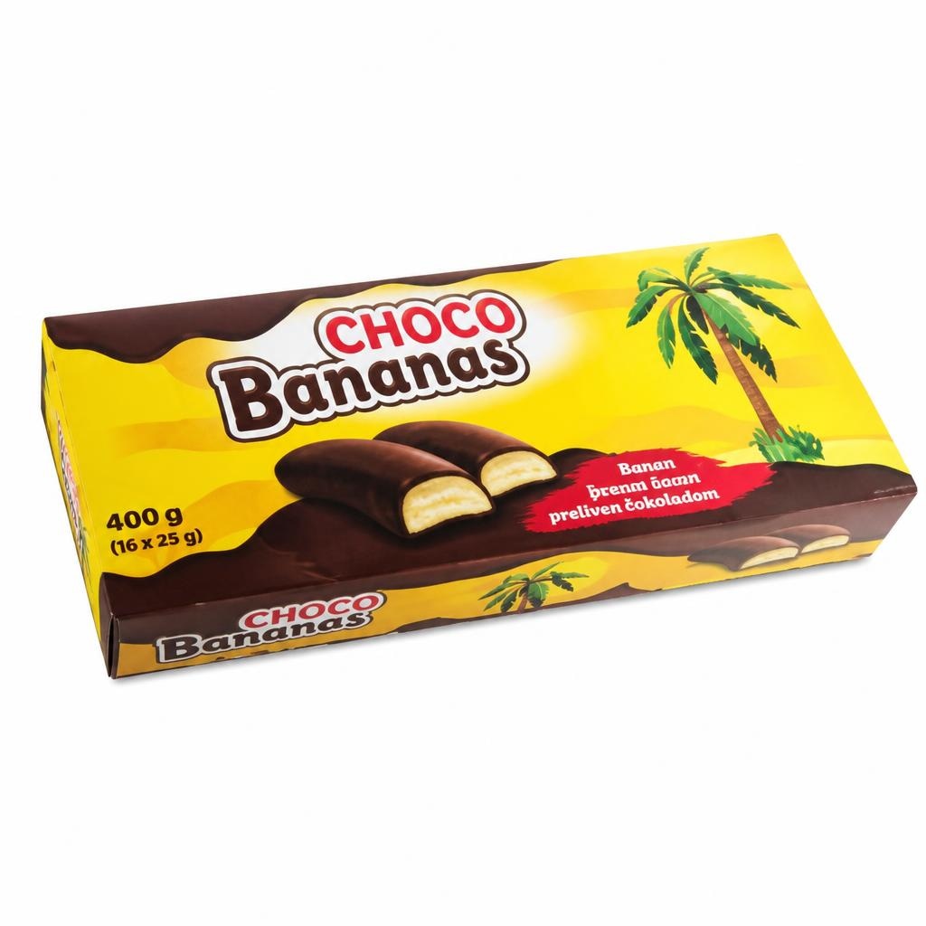 Čokoladne bananice 400 g CHOCO Bananas - Akcija u trgovini Eurospin
