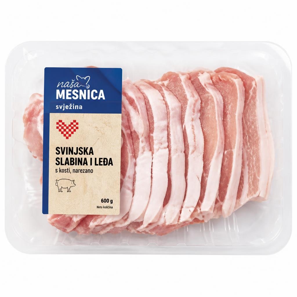 Naša Mesnica svinjska slabina i leđa cca 600 g Akcija u trgovini Lidl