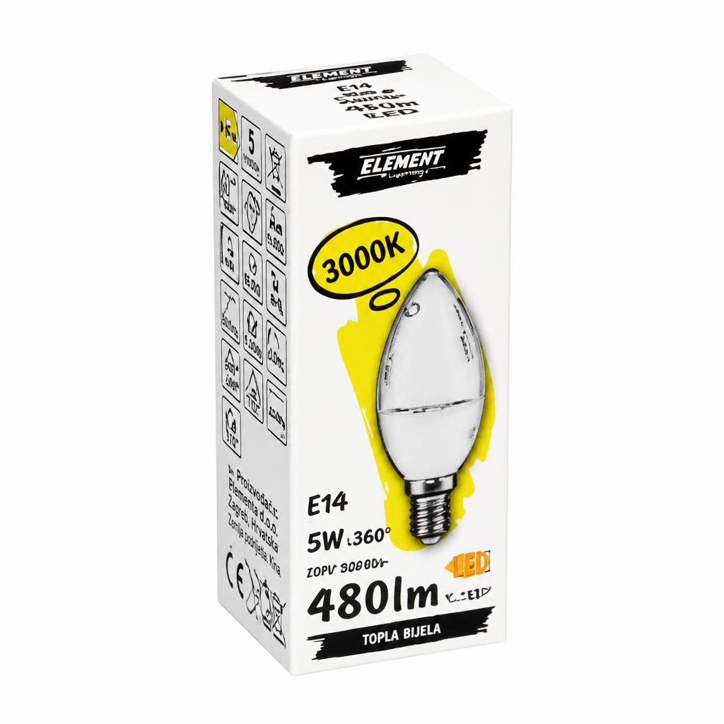 Led žarulja svijeća E14 5W 3000K 5W 3000K - Akcija u trgovini KTC
