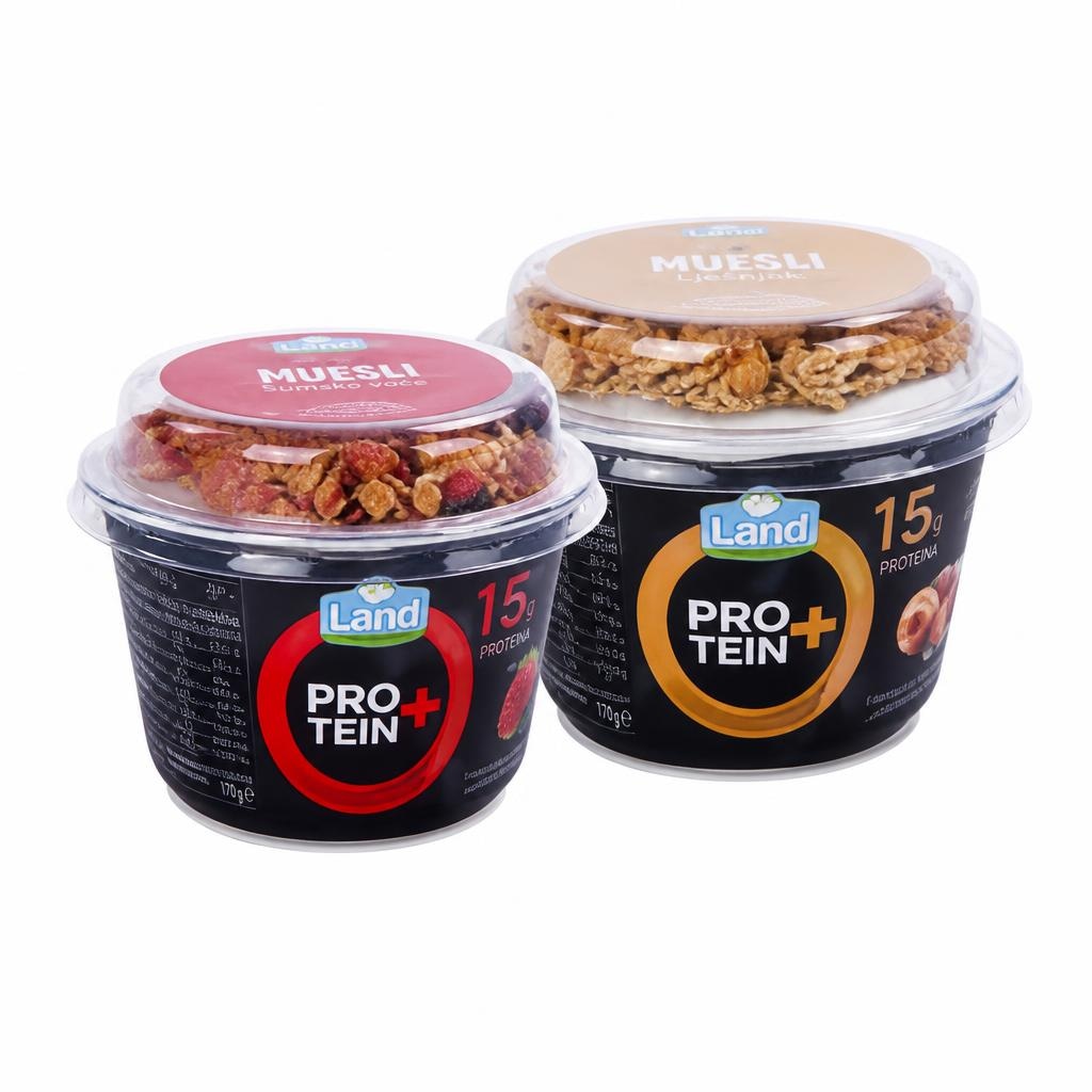 Land proteinski jogurt muesli lješnjak/muesli šumsko voće 175 g Akcija u trgovini Eurospin