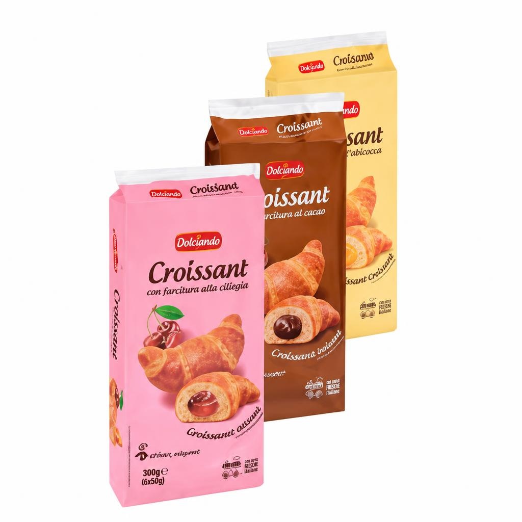 Croissant više vrsta 10 kom, 500 g Delicando Akcija u trgovini Eurospin