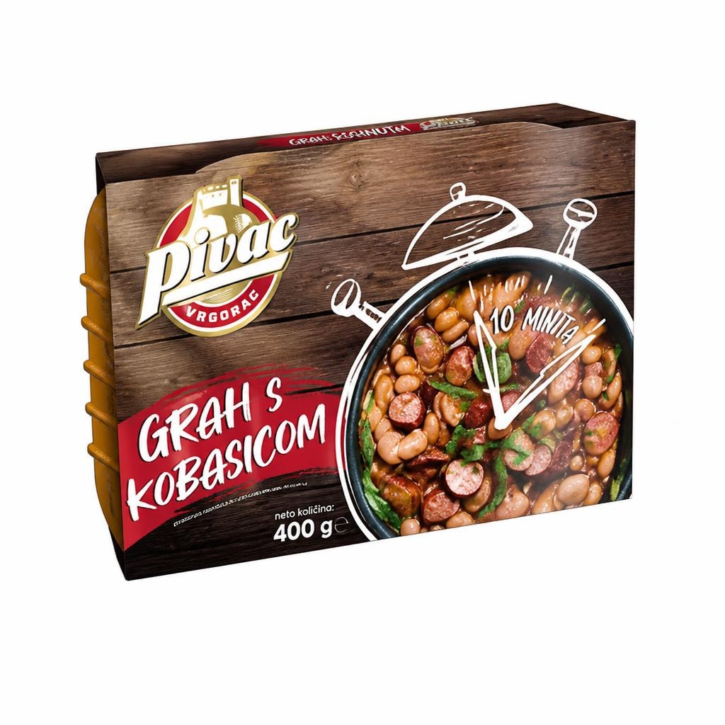 Pivac grah s kobasicom 400 g Akcija u trgovini Pivac