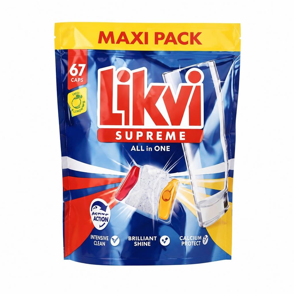 Likvi Kapsule za pranje posuđa Supreme All in one 67/1 - Akcija u trgovini Kaufland