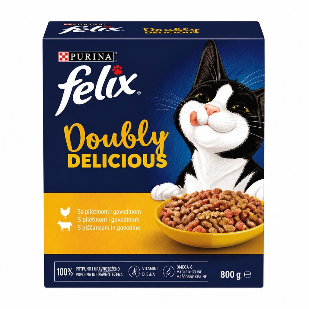 Felix Doubly Delicious suha hrana za mačke 800 g Akcija u trgovini Bipa