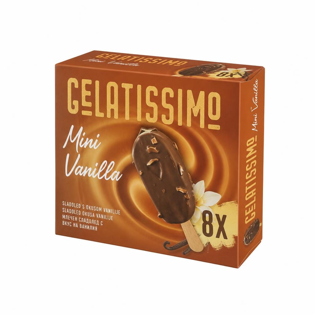 Gelatissimo Sladoled Mini Vanilla 5x55ml Akcija u trgovini Konzum