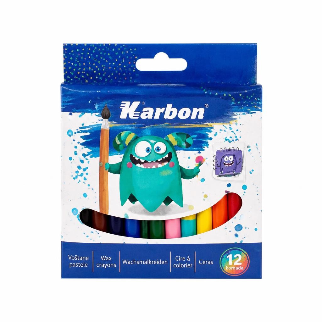 Karbon Voštane pastele 12 komada u setu Akcija u trgovini Lidl