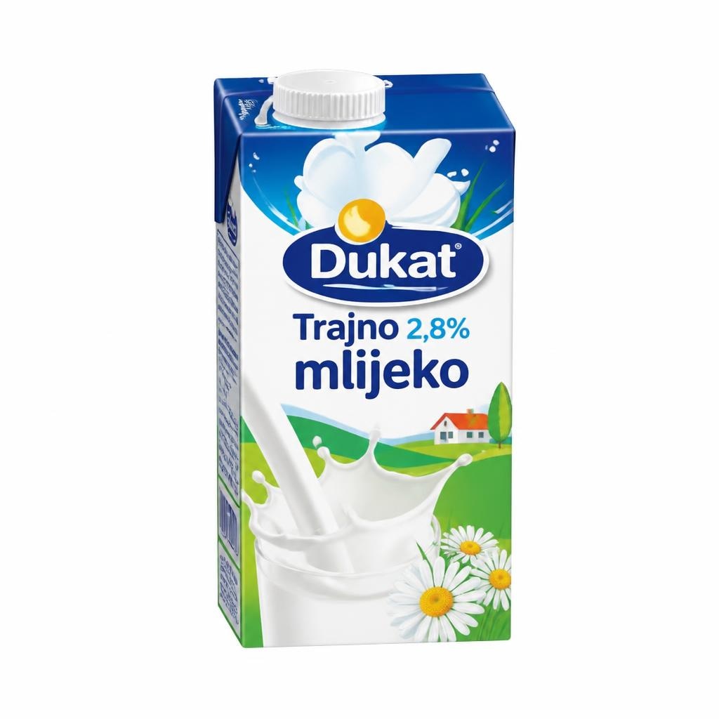 Dukat trajno mlijeko 8 x 1 l Akcija u trgovini Plodine