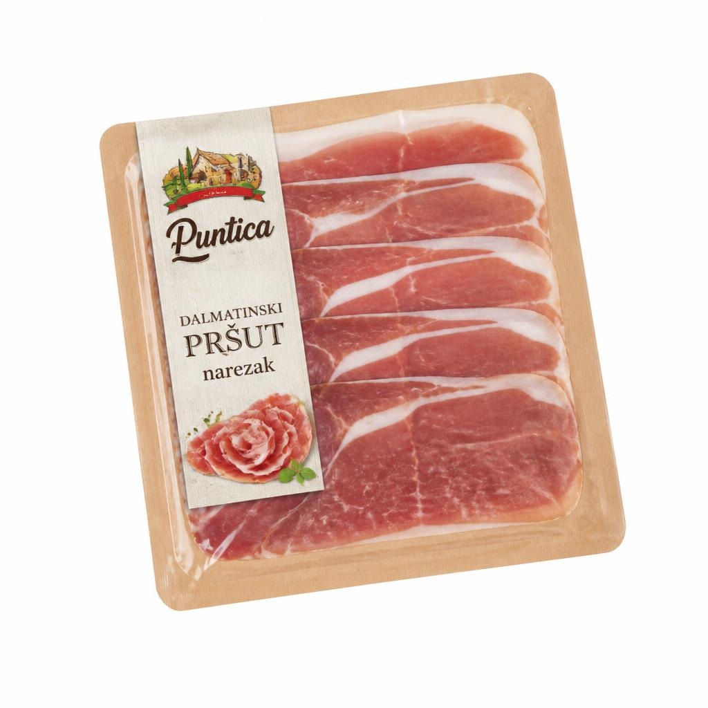 Dalmatinski pršut narezak Puntica 100 g Akcija u trgovini Konzum