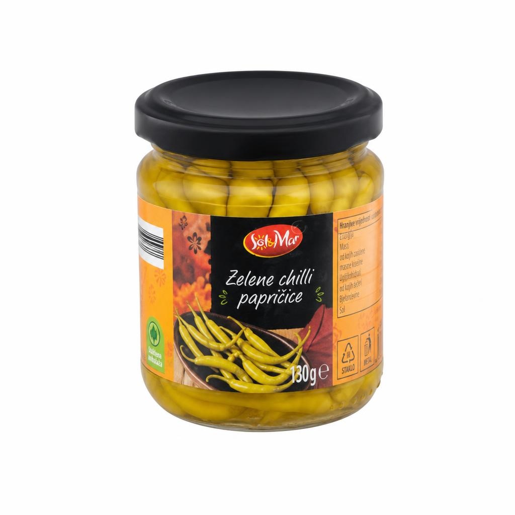 SOL&MAR Zelene chilli papričice 130 g (ocijeđene mase) - Akcija u trgovini Lidl