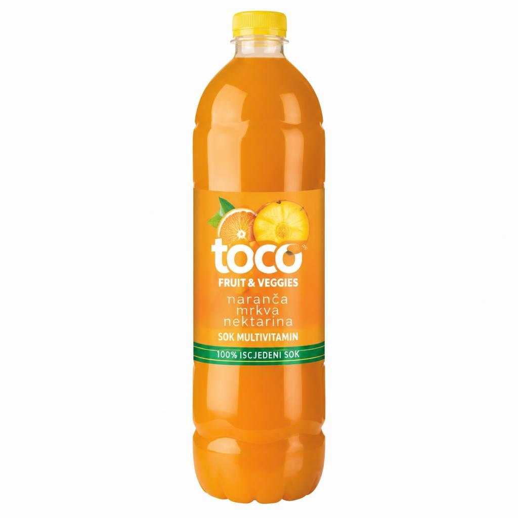 Toco naranča mrkva nektarina sok 1,5 l Akcija u trgovini Bakmaz