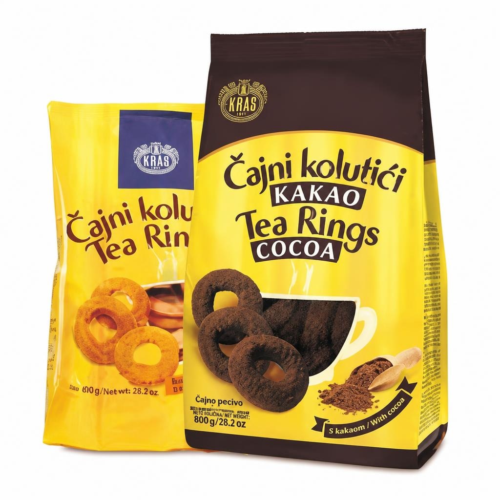 Keksi čajni kolutići 800 g Kraš - Akcija u trgovini KTC