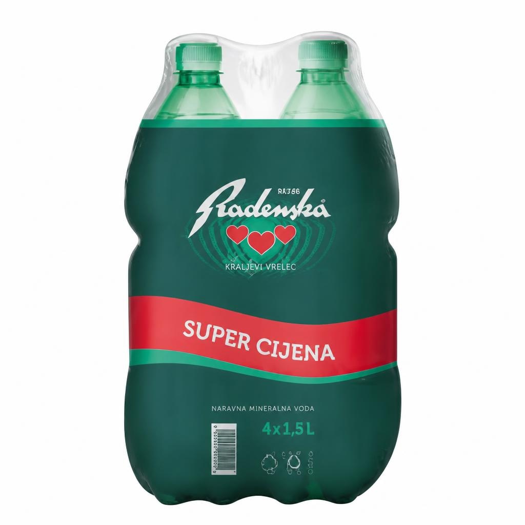 Prirodna mineralna gazirana voda Radenska 4x1.5 L Akcija u trgovini KTC