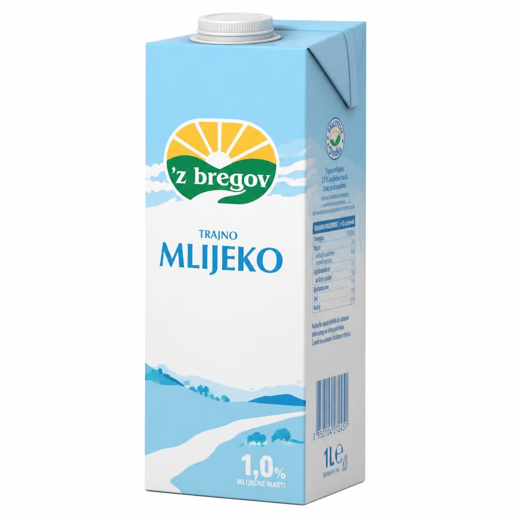 VINDIJA 'z bregov Mlijeko 1 l Akcija u trgovini Ribola