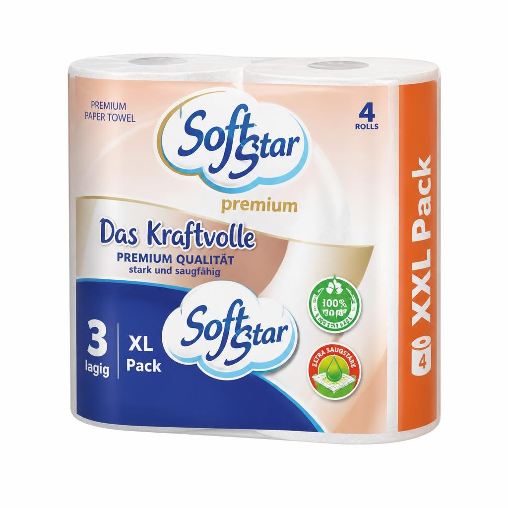 Softstar premium papirnati ručnici 3-slojni 8 x 51 listić Akcija u trgovini Mueller