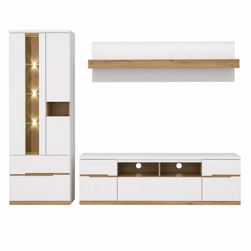 HOM'IN regal za dnevni boravak Memphis 282x197x47 cm Akcija u trgovini Lesnina