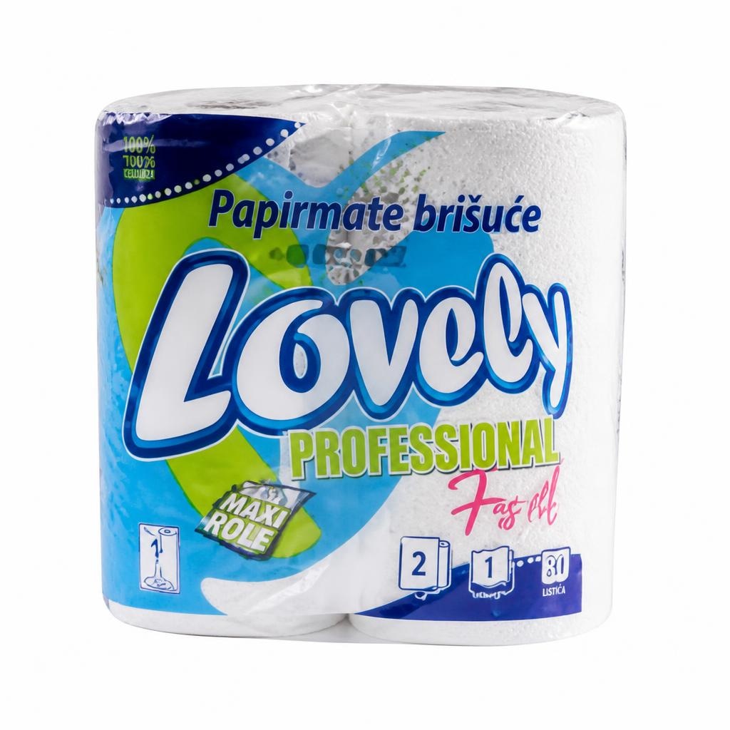 Lovely papirnati ručnici Professional 3 sloja, 80 listića, 2 role Akcija u trgovini Spar
