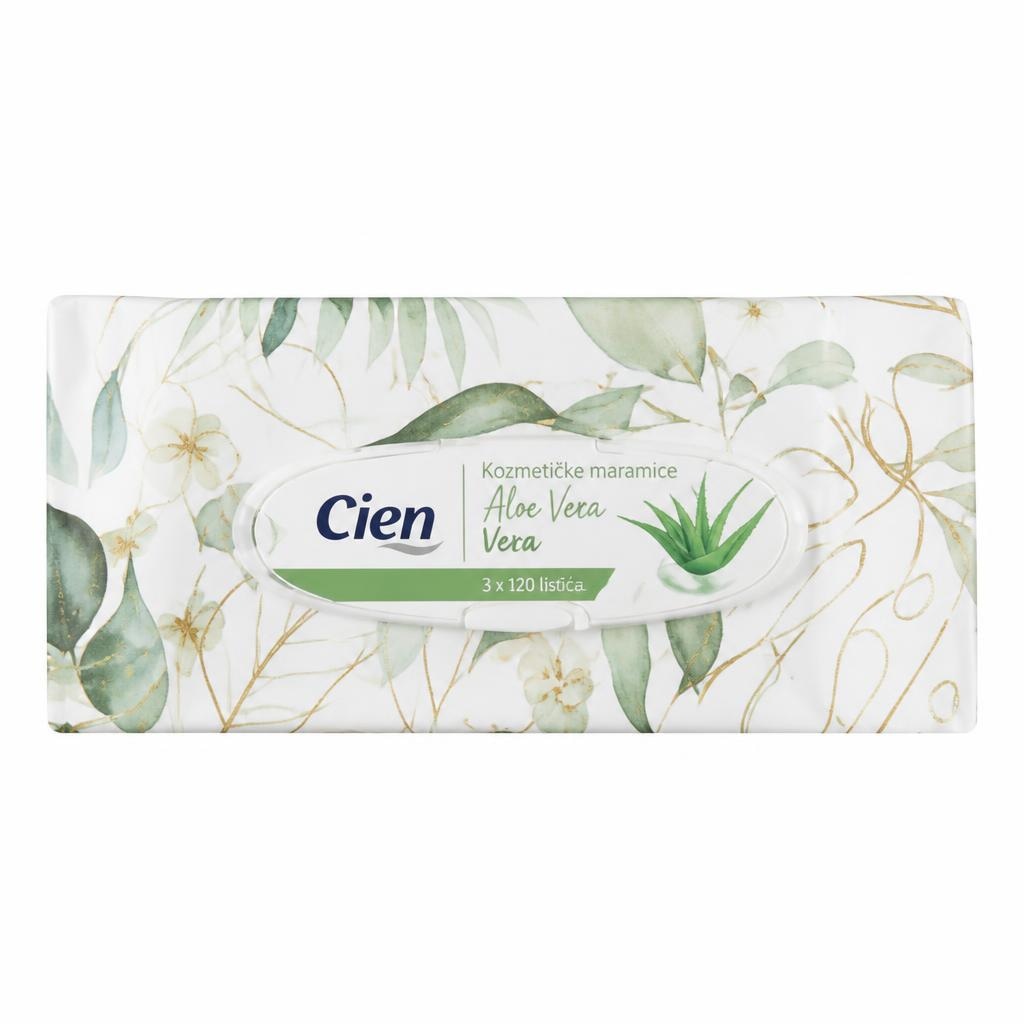 Cien Kozmetičke maramice Aloe Vera 3 x 120 listića - Akcija u trgovini Lidl