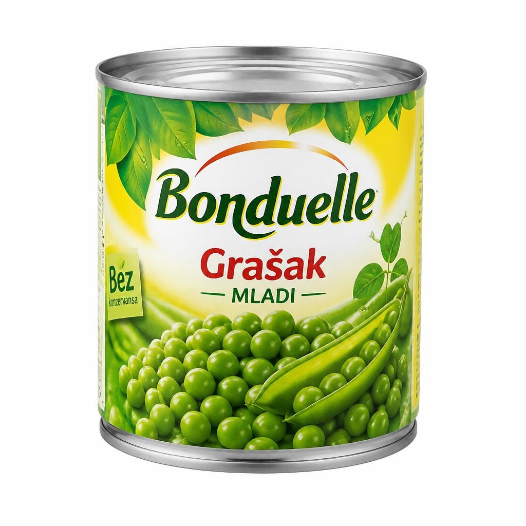 Bonduelle Grašak 400 g - ocijeđene mase 265 g Akcija u trgovini Gavranović