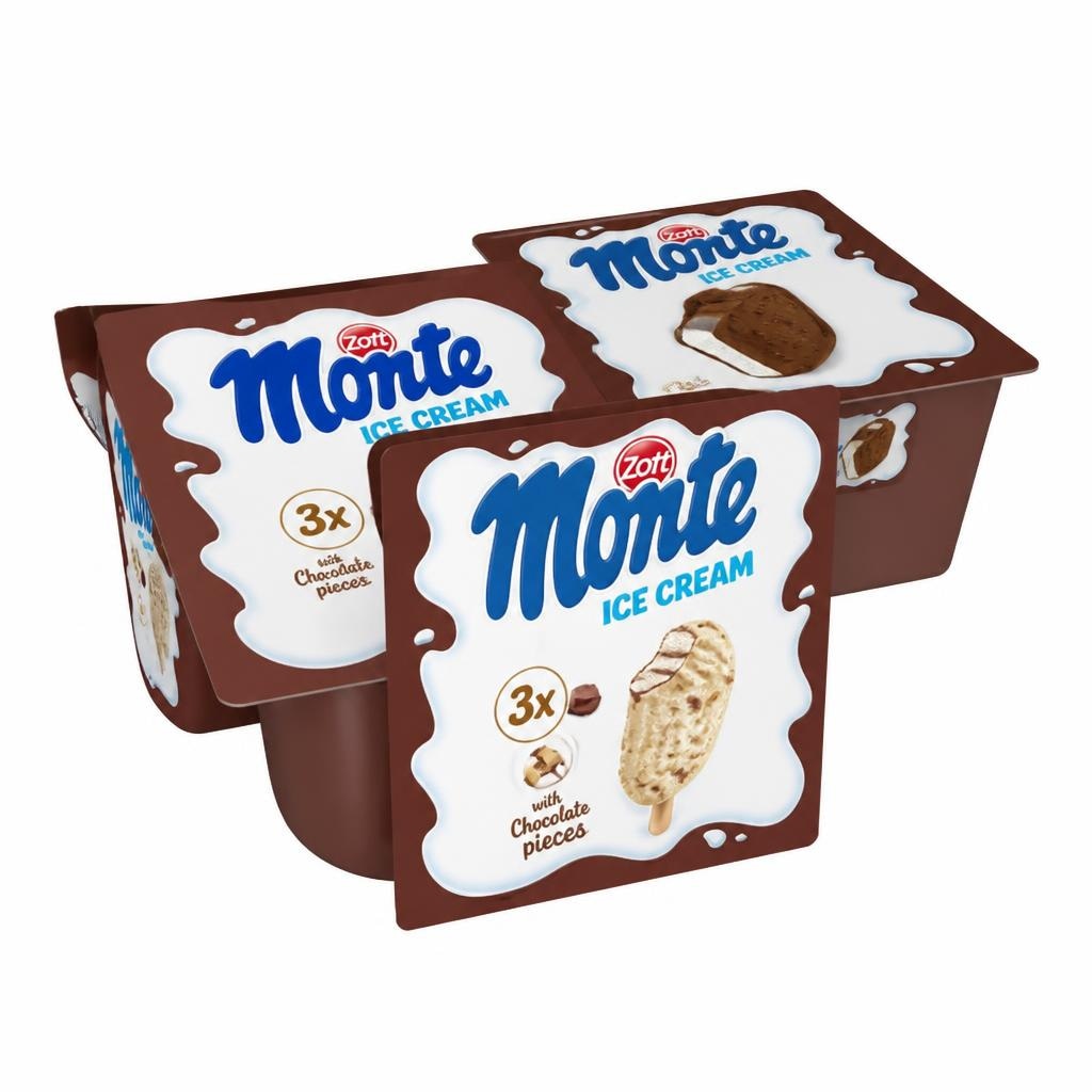 Monte sladoled 3x 90 - 3x 120 ml Akcija u trgovini Plodine