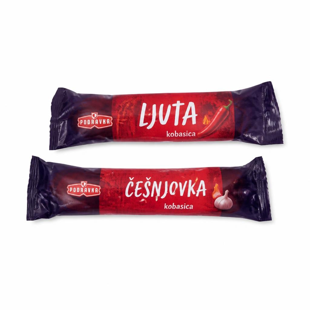 Podravka ljuta kobasica ili češnjovka 250 g Akcija u trgovini Plodine