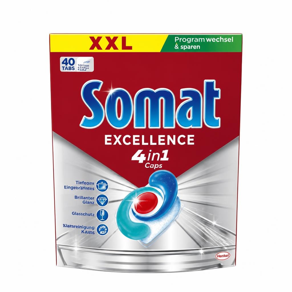 Somat Excellence 4in1 kapsule za strojno pranje posuđa 40 kom Akcija u trgovini Mueller