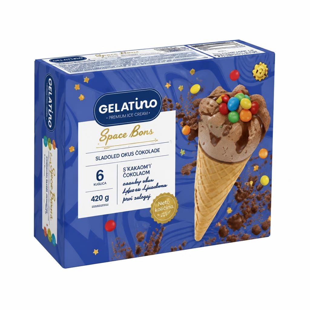 Gelatino sladoled Space Bons 6 x 120 ml Akcija u trgovini Plodine