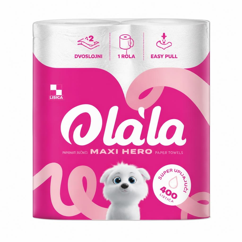 Ola'la papirnati ručnici Maxi Hero 400 listića Akcija u trgovini KTC